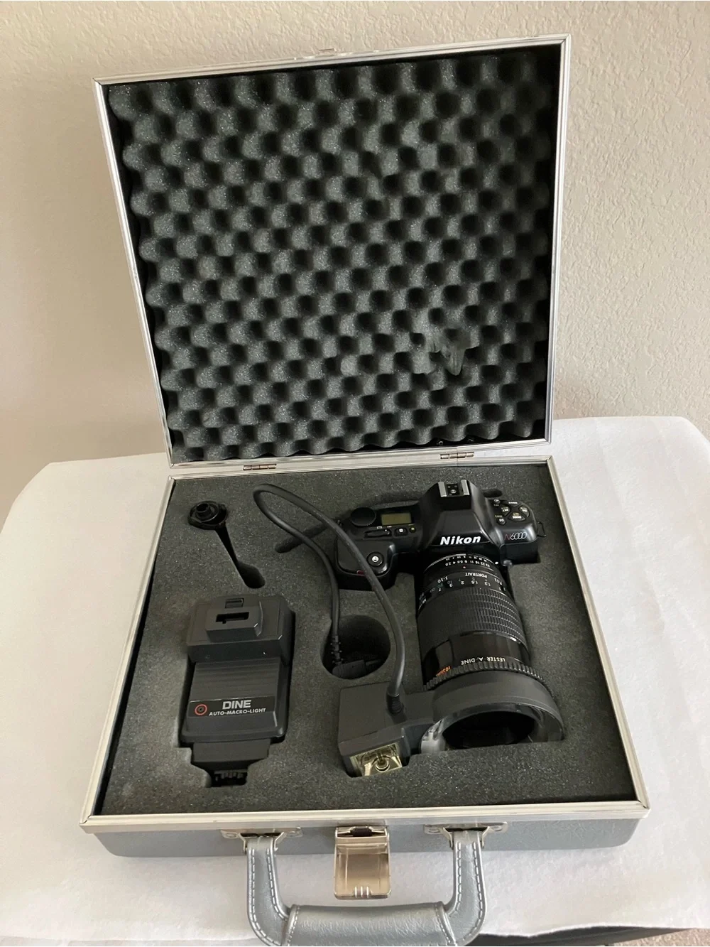Nikon N6000 with Lester A. Dine Lens and Flash with Case